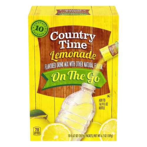 Country Time On-The-Go Powdered Drink Mix, Sugar-Sweetened Lemonade