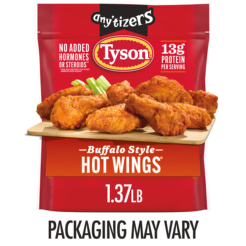 Tyson Tyson Any'tizers Frozen Buffalo Style Hot Wings, 1.37 lb Bag