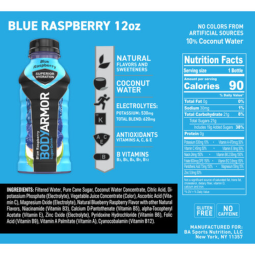 BodyArmor SuperDrink, Blue Raspberry, 8 Pack