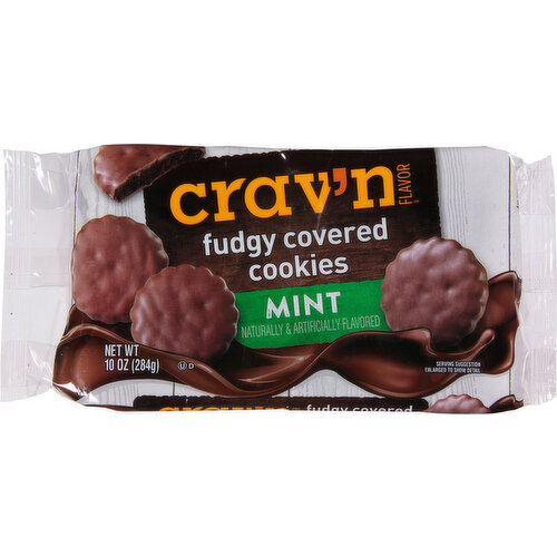Crav'n Flavor Cookies, Mint, Fudgy Covered