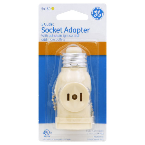GE Socket Adapter, 2 Outlet