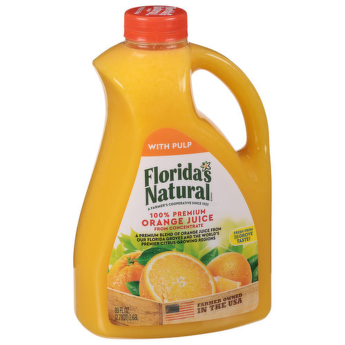 UNITED DAIRY 100% Pure Orange Juice .5 GAL PLASTIC JUG, Juice and Drinks
