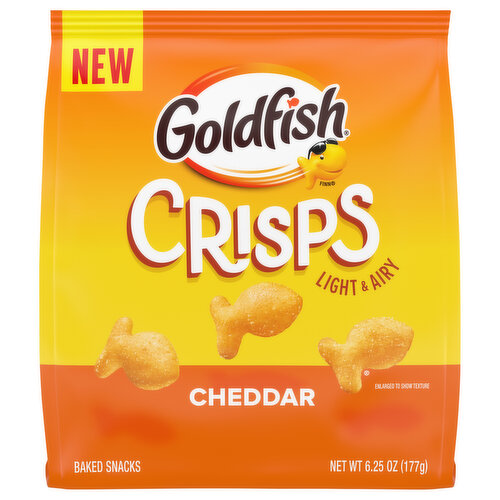 Goldfish Baked Snacks, Cheddar, Crisps