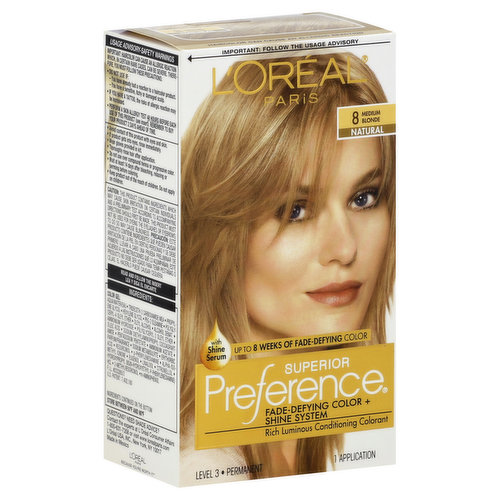 Superior Preference Permanent Haircolor, Natural, Medium Blonde 8