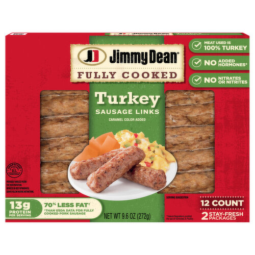 Jimmy Dean Jimmy Dean® Fully Cooked Breakfast Turkey Sausage Links, 12 Count