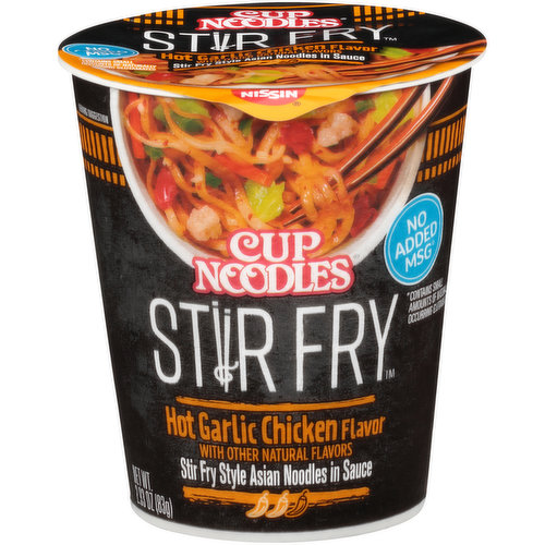 Nissin Asian Noodles in Sauce, Hot Garlic Chicken Flavor, Stir Fry