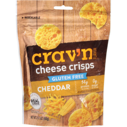 Crav'n Flavor Cheese Crisps, Gluten Free, Cheddar