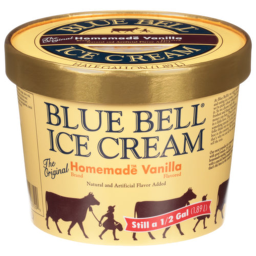 Blue Bell Ice Cream, Homemade Vanilla Flavored Brookshire's