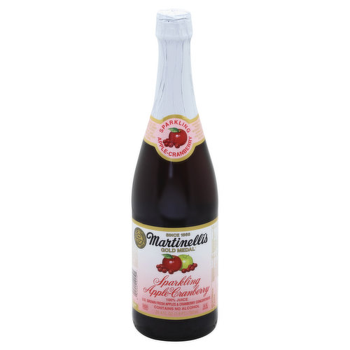 Martinelli's 100% Juice, Sparkling, Apple-Cranberry