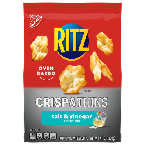 RITZ RITZ Crisp and Thins Salt and Vinegar Chips, 7.1 oz