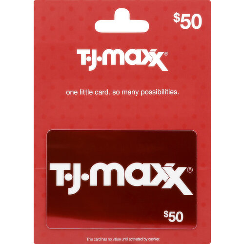 TJ Maxx Gift Card, $50