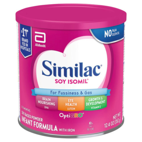 Similac Infant Formula with Iron, Soy-Based, OptiGro, 0-12 Months