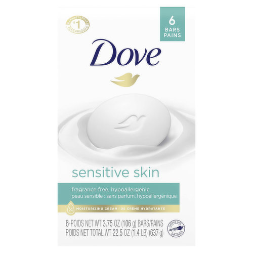 Dove Beauty Bars, Moisturizing Cream, Sensitive Skin