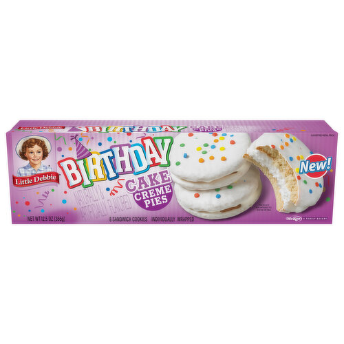 Little Debbie Sandwich Cookies, Birthday Cake Creme Pies