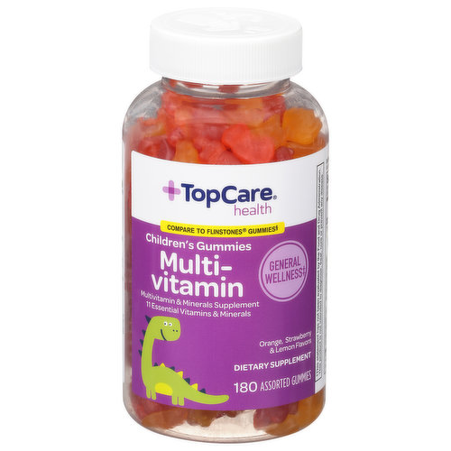 TopCare Multi-Vitamin, Children's, Gummies, Orange, Strawberry & Lemon Flavors