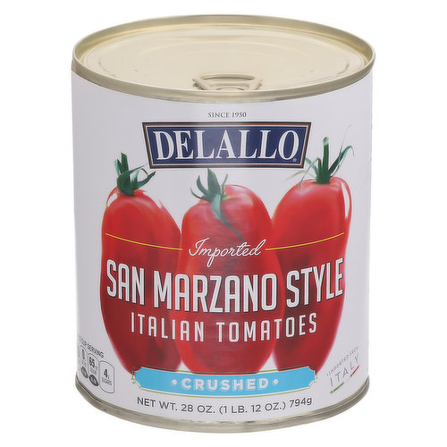Delallo Italian Tomatoes, San Marzano Style, Crushed