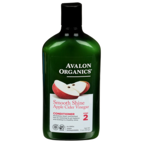 Avalon Organics Conditioner, Apple Cider Vinegar, Smooth Shine, Step 2