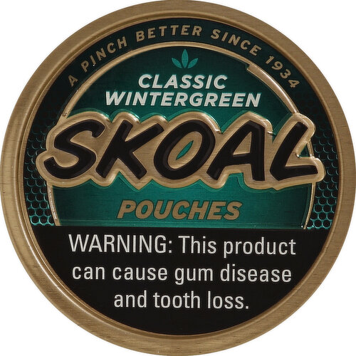 Skoal Smokeless Tobacco, Classic Wintergreen, Pouches