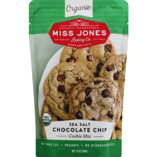 Miss Jones Cookie Mix, Organic, Chocolate Chip, Sea Salt