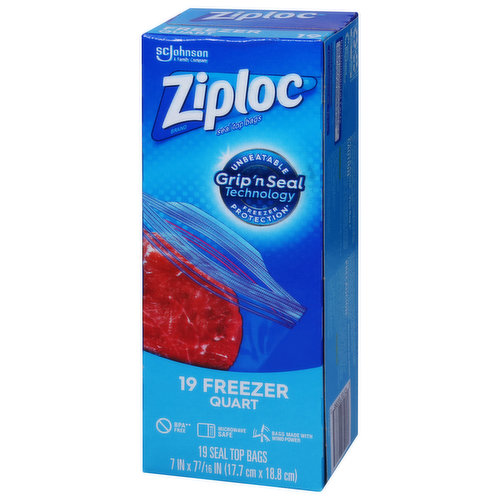 Ziploc Seal Top Bags, Freezer, Quart