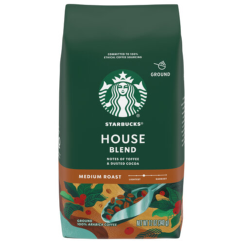 Starbucks Coffee, Ground, Medium Roast, House Blend