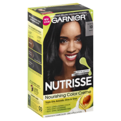 Nutrisse Permanent Haircolor, Black, Licorice 10