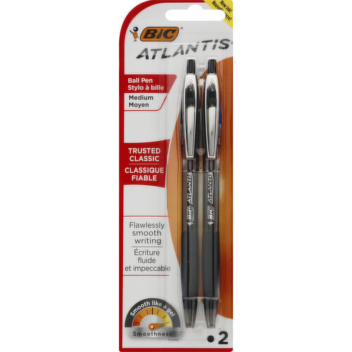 BiC Ball Pens, Trusted Classic, Black, Medium