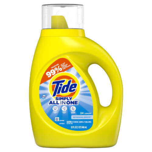 Tide Liquid Laundry Detergent, Refreshing Breeze, 24 Loads