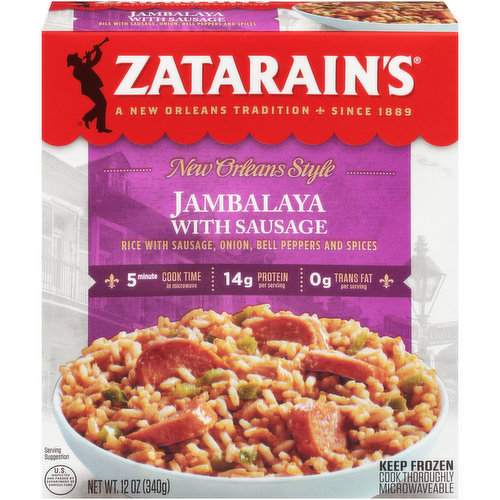 Zatarain's Frozen Jambalaya Flavored With Sausage