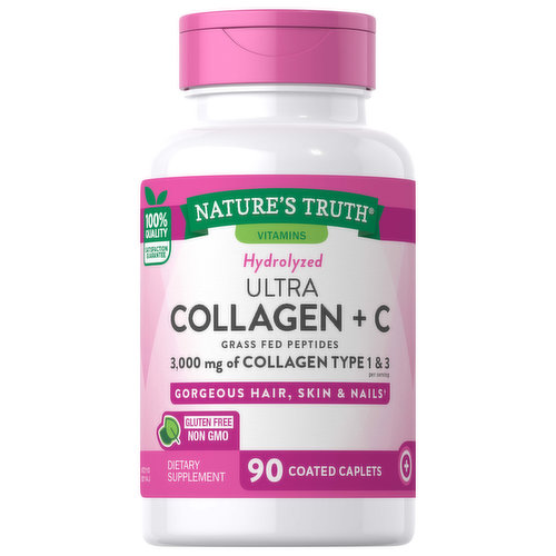 Nature's Truth Ultra Collagen + C, Hydrolyzed, Caplets