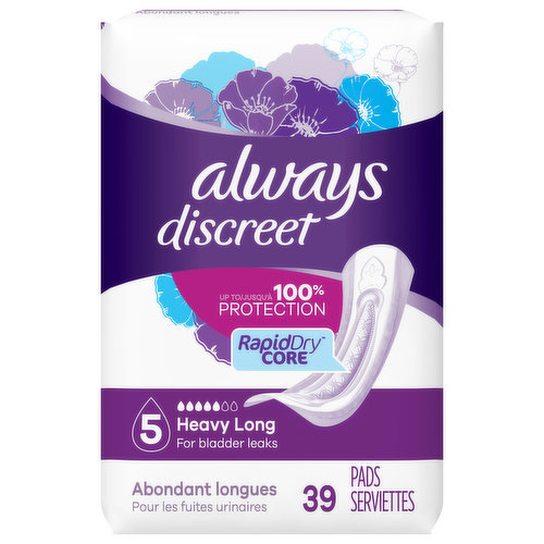 Pads, Heavy Long 5, Lightly Scented