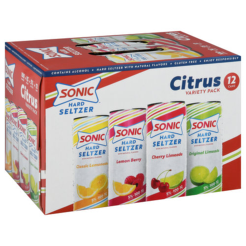 Sonic Hard Seltzer, Citrus Variety Pack