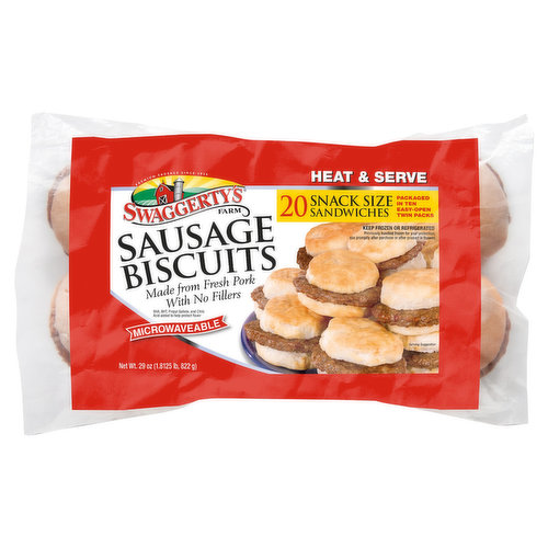 Swaggerty's Farm 20 Sausage Biscuits 29oz Twin Pk