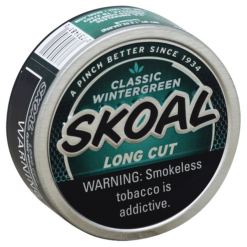 Skoal Smokeless Tobacco, Classic Wintergreen, Long Cut
