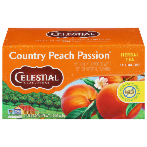 Celestial Seasonings Herbal Tea, Caffeine Free, Country Peach Passion, Tea Bags