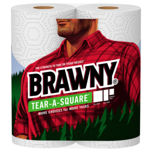 Brawny Paper Towels, Double Rolls, 2-Ply