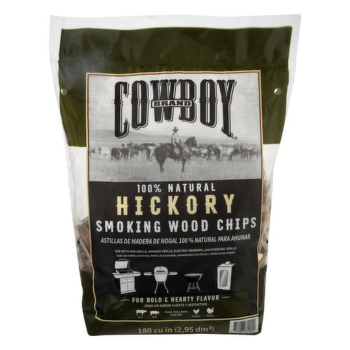Cowboy Smoking Wood Chips, Hickory