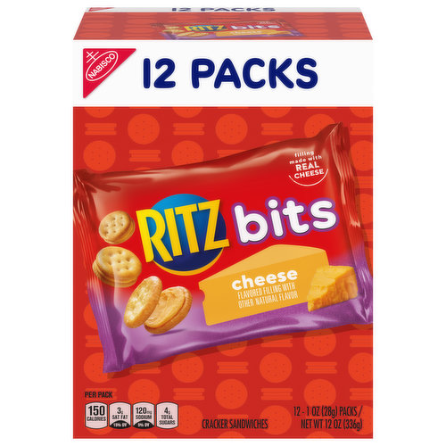 Ritz Bits Cracker Sandwiches, Cheese, 12 Pack