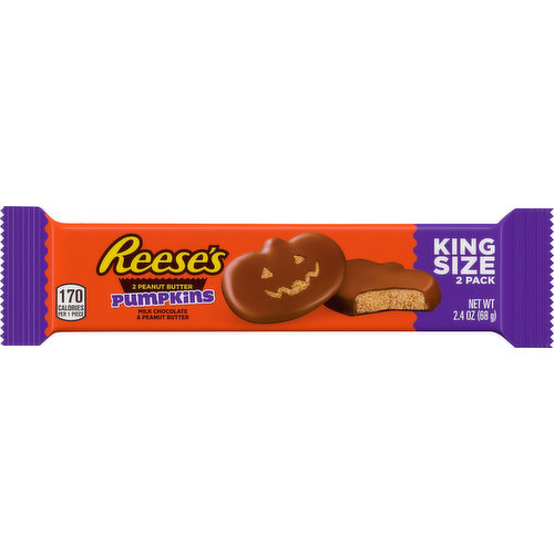 Reese's Candy, Peanut Butter Pumpkins, King Size, 2 Pack