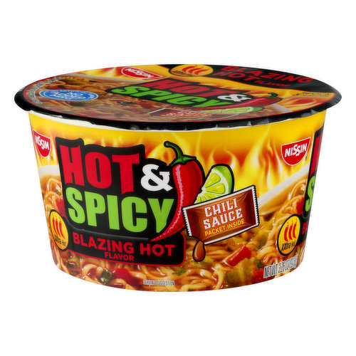 Nissin Hot & Spicy Blazing Hot Flavor Ramen Noodle Soup, 3.26 oz