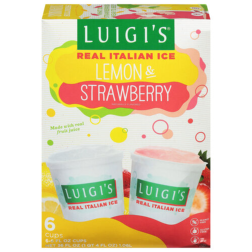 Luigi's Real Italian Ice, Lemon & Strawberry