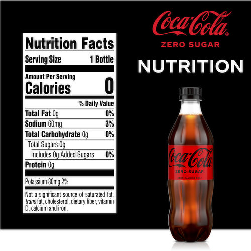 Coca-Cola Cola, Zero Calorie, Zero Sugar, 6 Pack