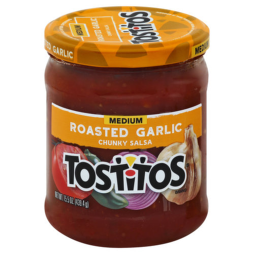 Tostitos Salsa, Chunky, Roasted Garlic, Medium