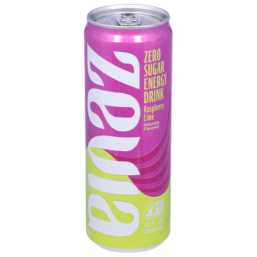 Zevia Energy Drink, Zero Sugar, Raspberry Lime