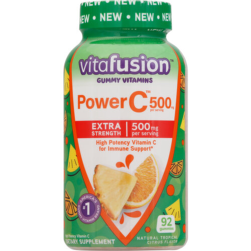 Vitafusion Gummy Vitamins, Power C, Extra Strength, 500 mg, Natural
