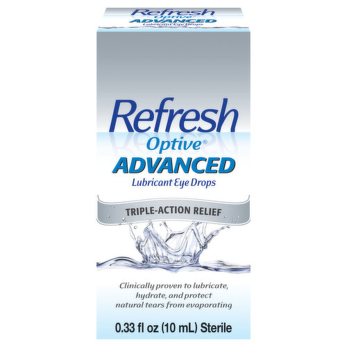 Refresh Eye Drops, Lubricant, Advanced, Triple-Action Relief