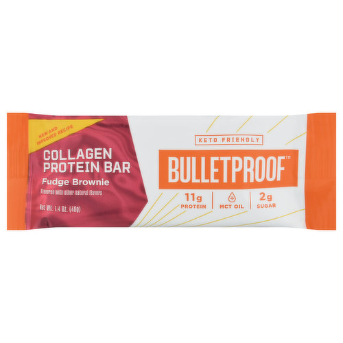 Bulletproof Protein Bar, Collagen, Fudge Brownie