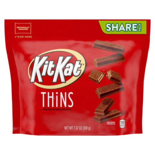 Kit Kat Crisp Wafers in Milk Chocolate, Thins, Share Pack