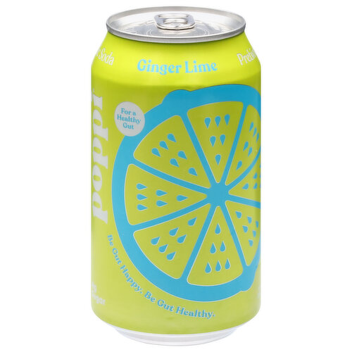 Poppi Prebiotic Soda, Ginger Lime