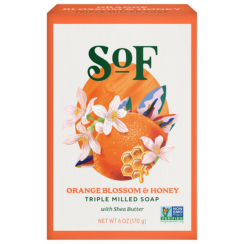 SOF Triple Milled Soap, with Shea Butter, Orange Blossom & Honey